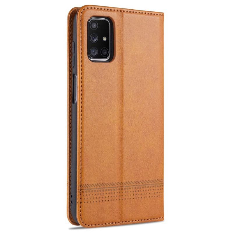 Flip Kotelot Samsung Galaxy M51 Czerwony Czarny Azns Skórzany Styl Etui Ochronne