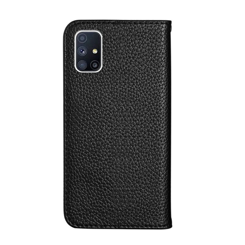 Flip Kotelot Samsung Galaxy M51 Szary Czarny Ultra Elegancka Imitacja Skóry Liczi Etui Ochronne