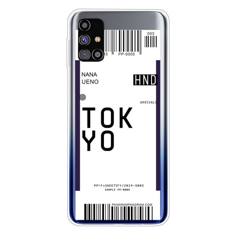 Futerały Samsung Galaxy M51 Granatowy Czarny Etui na Telefon Karta Pokładowa Tokyo