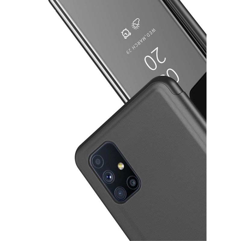 Zobacz Pokrywę Samsung Galaxy M51 Granatowy Czarny Lustro I Imitacja Skóry