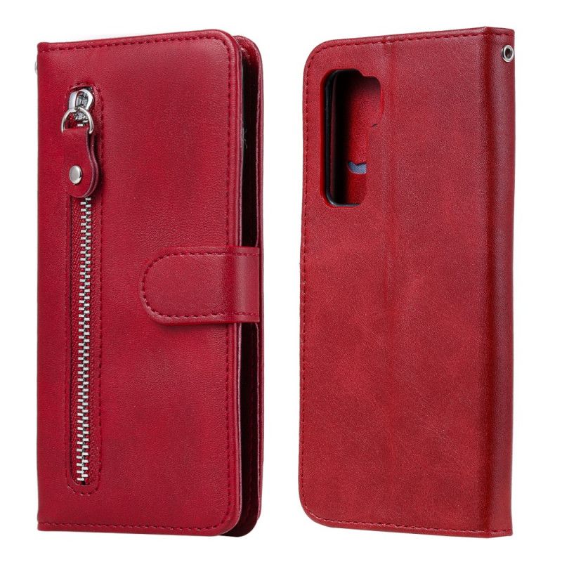 Etui Folio Huawei P40 Lite 5G Czerwony Czarny Portmonetka W Stylu Vintage