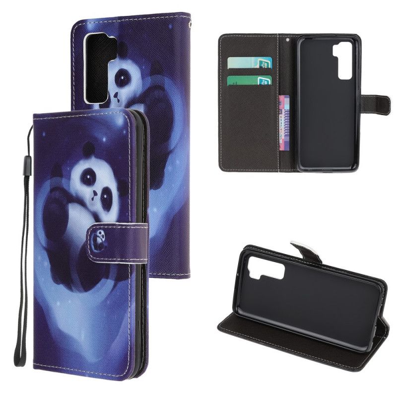 Etui Folio Huawei P40 Lite 5G Miejsce Na Pandę Ze Stringami Etui Ochronne