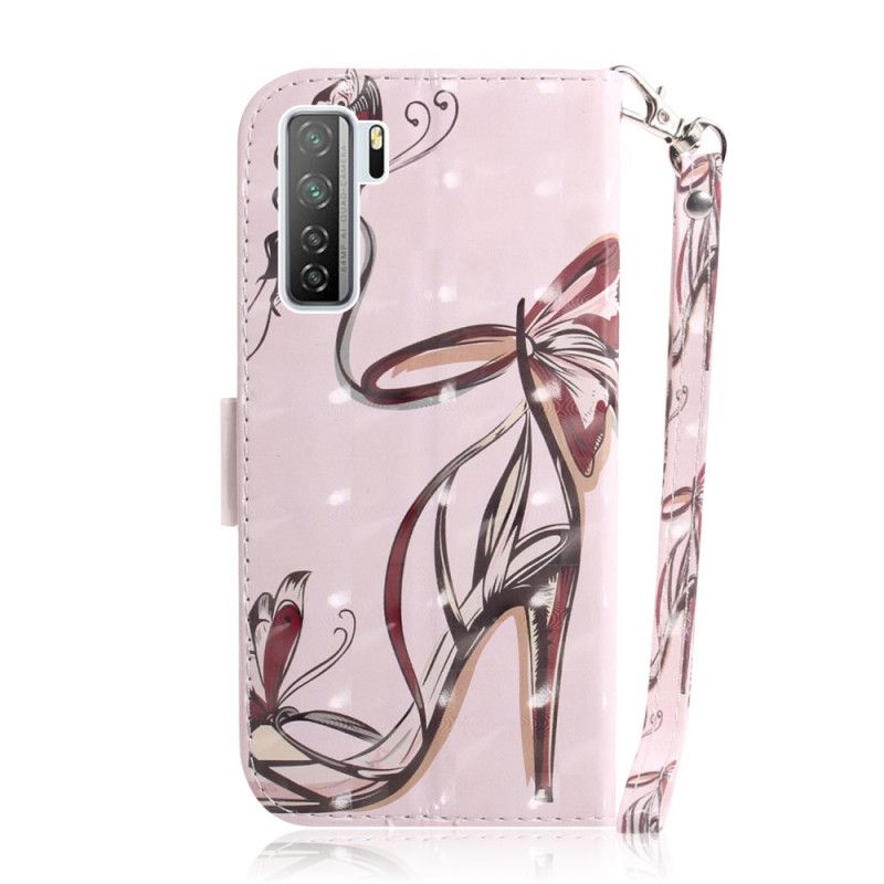 Etui Folio Huawei P40 Lite 5G Pompka Z Paskiem Etui Ochronne