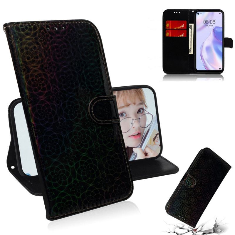 Etui Folio Huawei P40 Lite 5G Szary Czarny Czysty Kolor Etui Ochronne