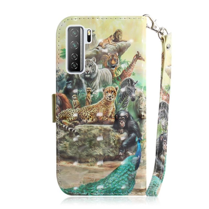 Etui Folio Huawei P40 Lite 5G Zwierzęta Safari W Stringach Etui Ochronne