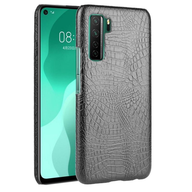 Etui Huawei P40 Lite 5G Biały Czarny Efekt Skóry Krokodyla Etui Ochronne