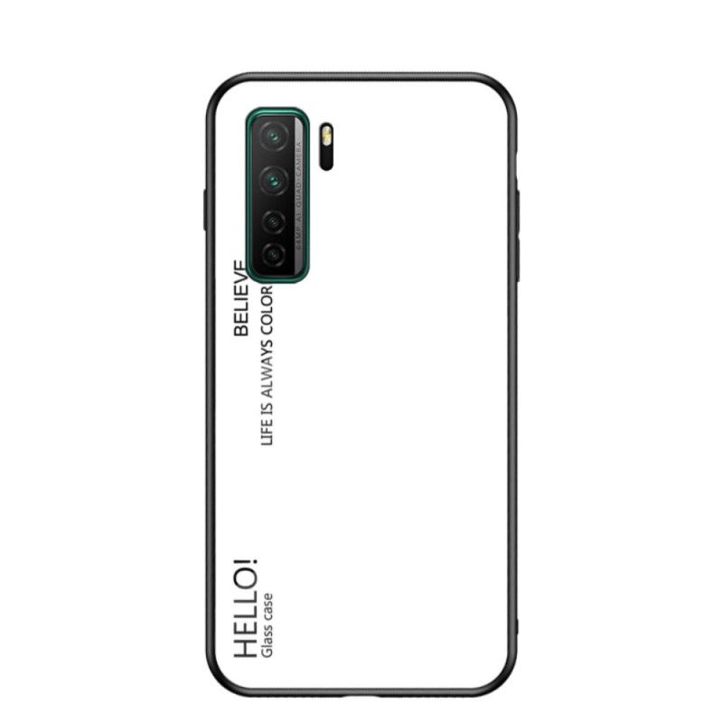 Etui Huawei P40 Lite 5G Biały Czarny Witam Szkło Hartowane Etui Ochronne