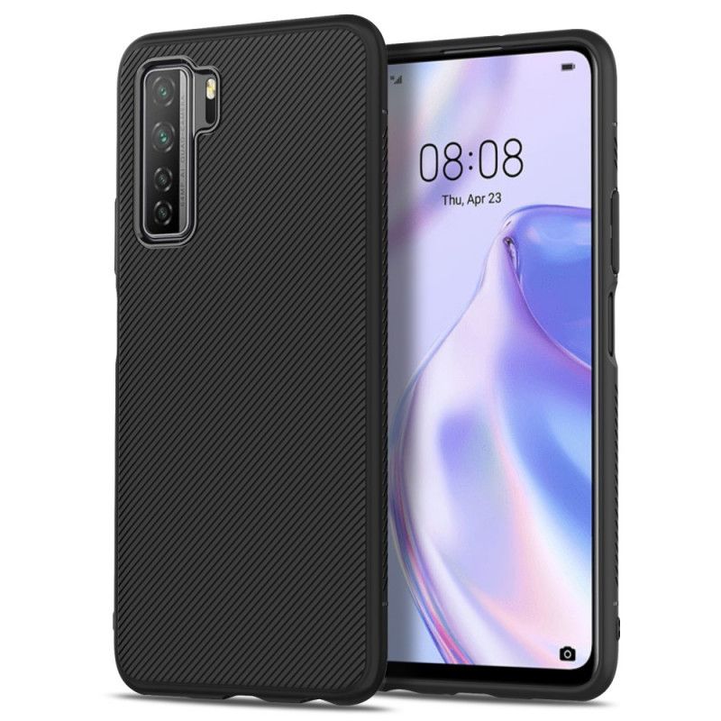 Etui Huawei P40 Lite 5G Ciemnoniebieski Skośny Serial Jazzowy Etui Ochronne