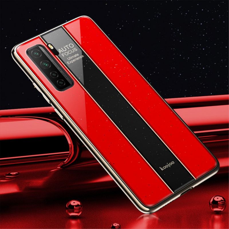 Etui Huawei P40 Lite 5G Granatowy Czerwony Galwanizowana Hybryda