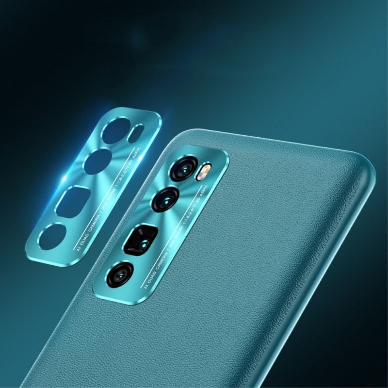 Etui Huawei P40 Lite 5G Pomarańczowy Czarny Kolor Skóry W Stylu Etui Ochronne