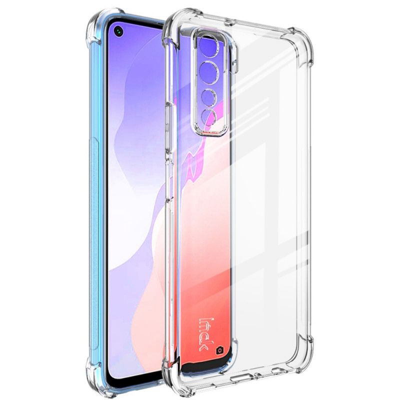 Etui Huawei P40 Lite 5G Przezroczysty Szary Przezroczysty Jedwabisty Imak Etui Ochronne