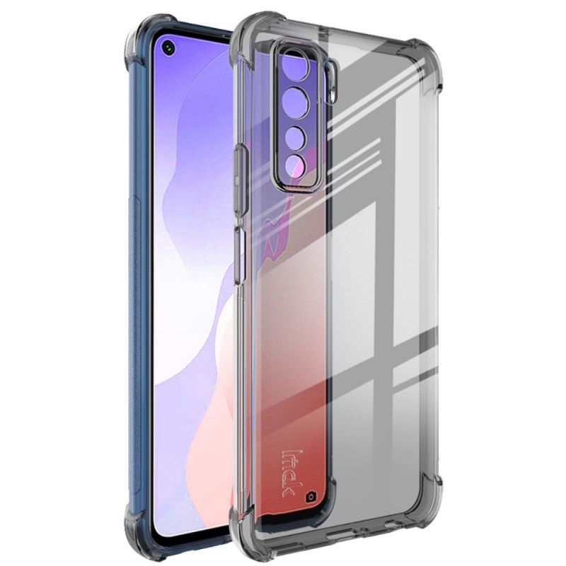 Etui Huawei P40 Lite 5G Przezroczysty Szary Przezroczysty Jedwabisty Imak Etui Ochronne