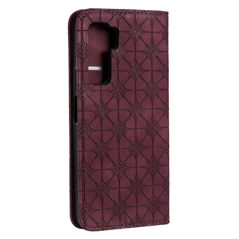 Flip Kotelot Huawei P40 Lite 5G Granatowy Zielony Nadruk Gwiazdki Etui Ochronne