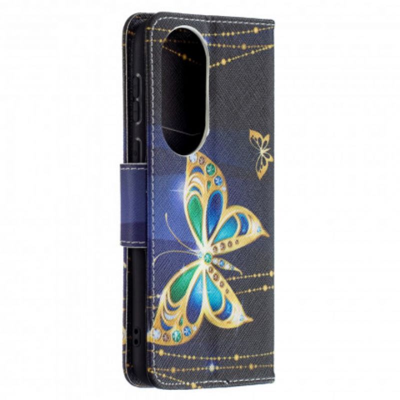 Etui Folio Do Huawei P50 Magiczny Motyl