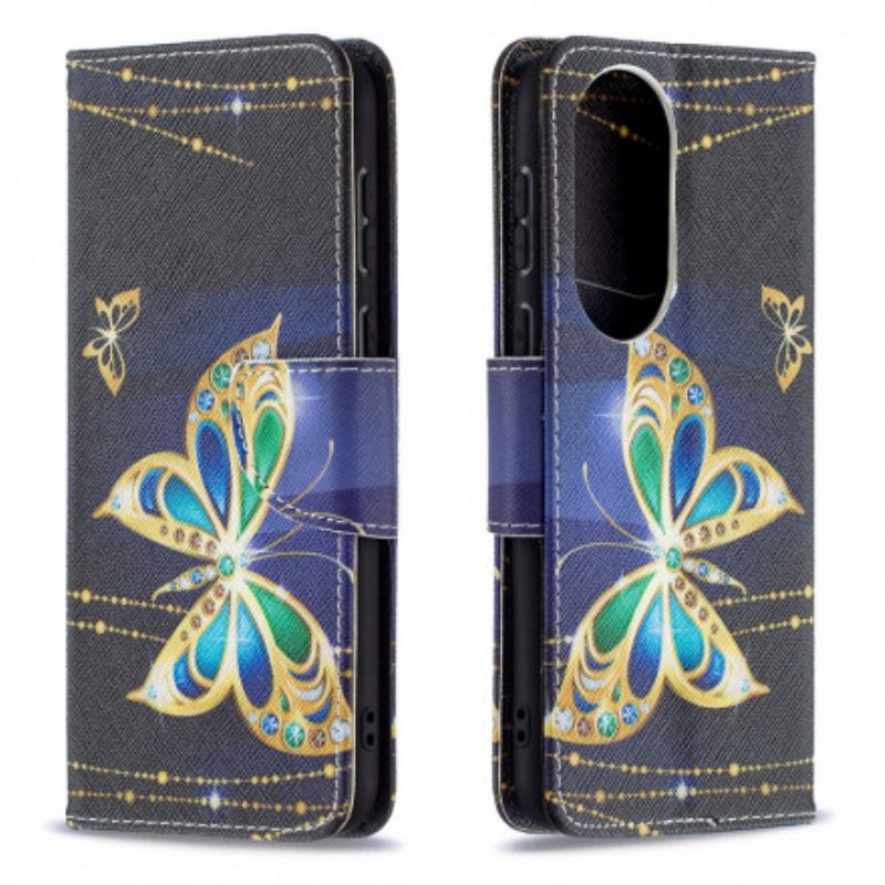 Etui Folio Do Huawei P50 Magiczny Motyl