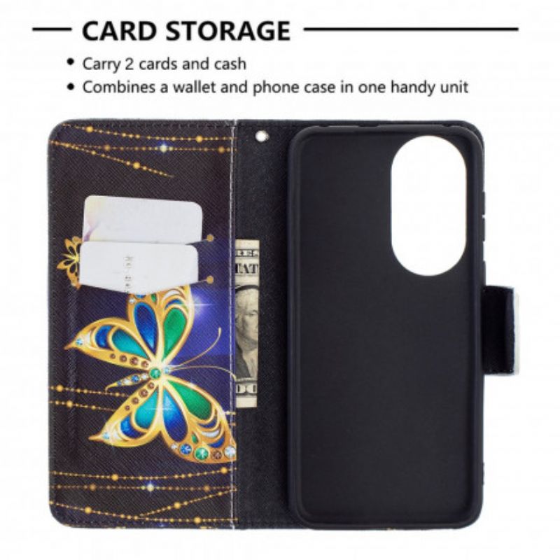 Etui Folio Do Huawei P50 Magiczny Motyl