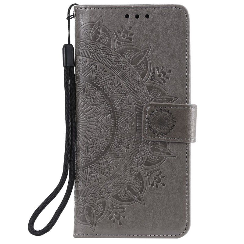 Etui Folio OnePlus 7 Magenta Szary Mandala Słońca Etui Ochronne