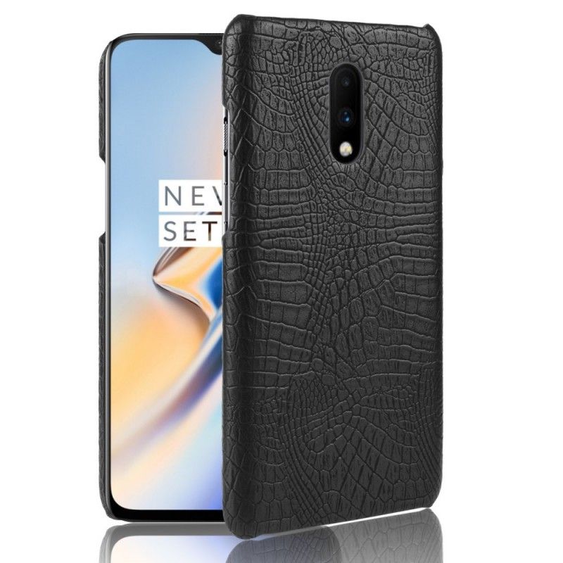 Etui OnePlus 7 Biały Czarny Efekt Skóry Krokodyla Etui Ochronne