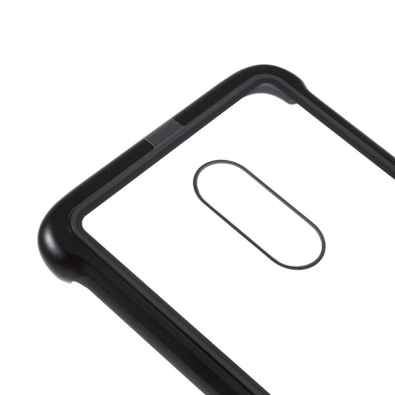 Etui OnePlus 7 Czerwony Czarny Lenuo Metalowa Obręcz