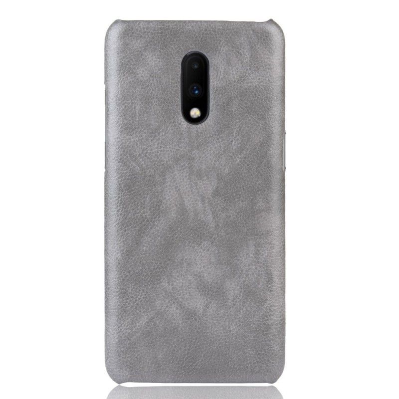 Etui OnePlus 7 Szary Czarny Efekt Skóry Lychee Performance Etui Ochronne