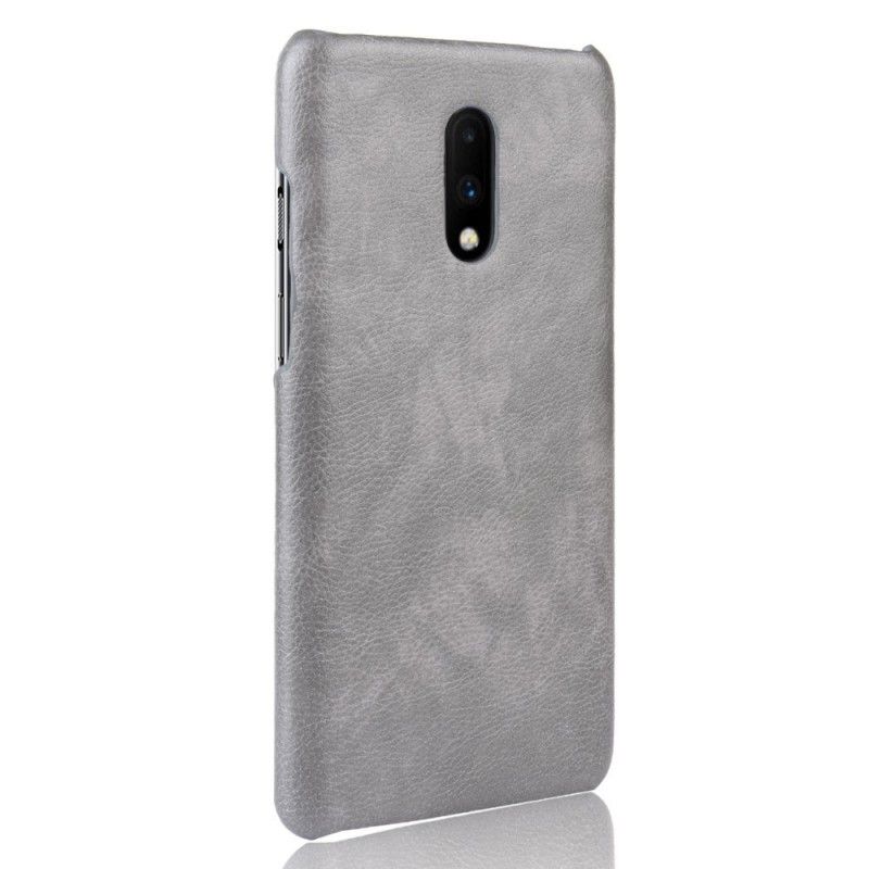 Etui OnePlus 7 Szary Czarny Efekt Skóry Lychee Performance Etui Ochronne