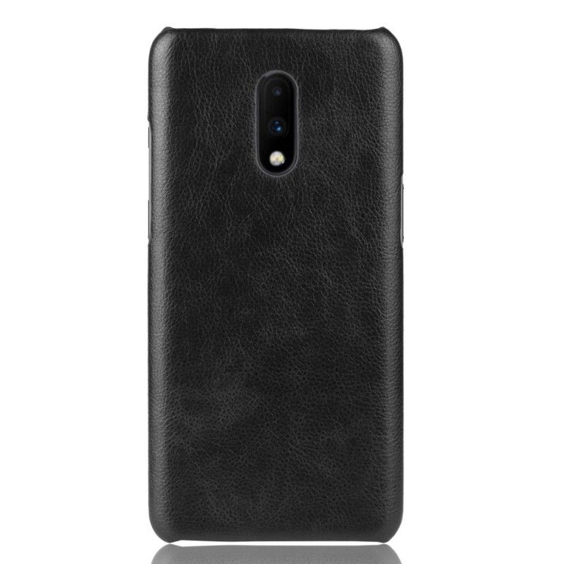 Etui OnePlus 7 Szary Czarny Efekt Skóry Lychee Performance Etui Ochronne