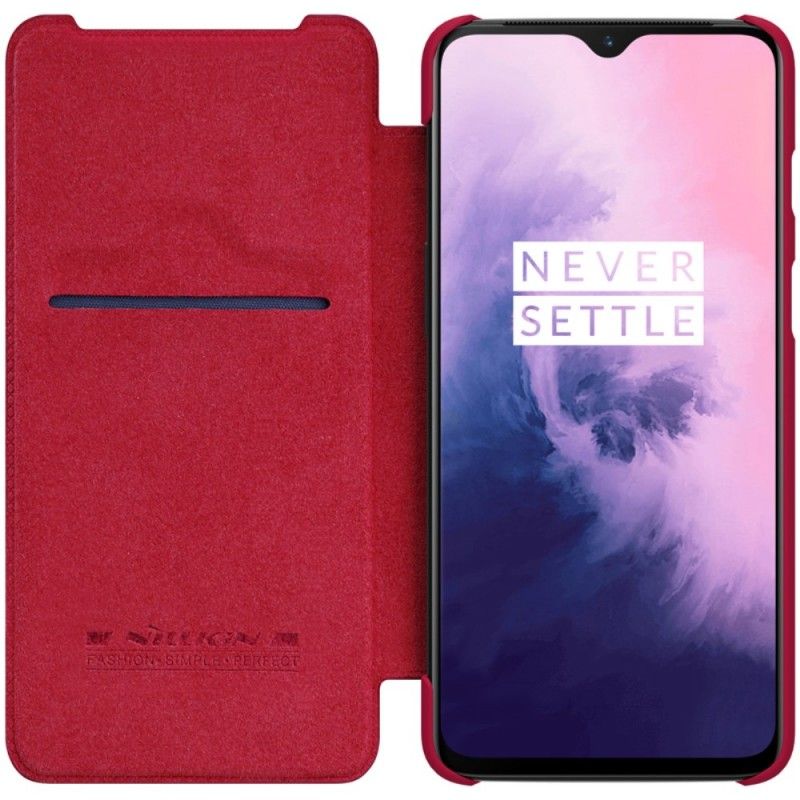 Flip Kotelot OnePlus 7 Brązowy Czarny Seria Nillkin Qin