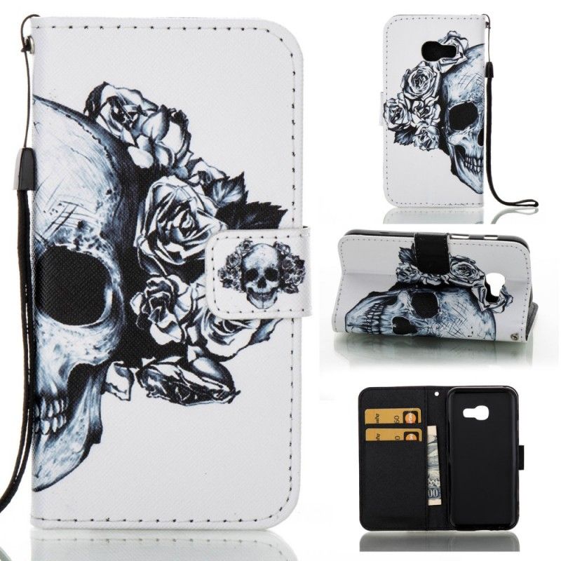 Etui Folio Samsung Galaxy A3 2017 Kwiecista Czaszka Etui Ochronne