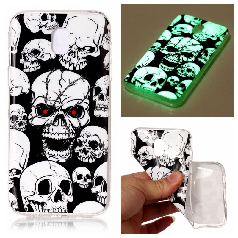 Etui Samsung Galaxy J7 2017 Uwaga Fluorescencyjne Czaszki