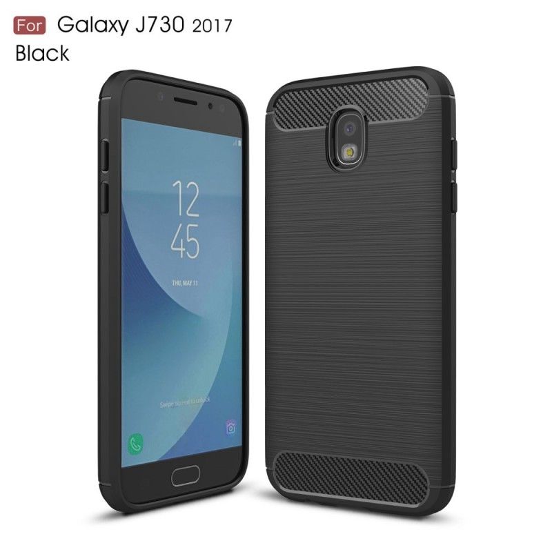 Futerały Samsung Galaxy J7 2017 Czerwony Czarny Etui na Telefon Szczotkowane Włókno Węglowe