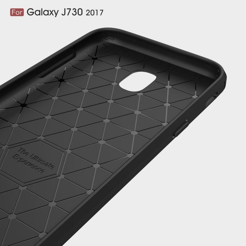 Futerały Samsung Galaxy J7 2017 Czerwony Czarny Etui na Telefon Szczotkowane Włókno Węglowe