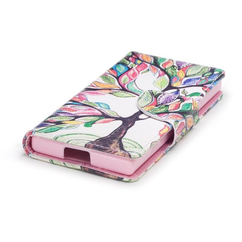 Etui Folio Sony Xperia XZ1 Compact Kolorowe Drzewo Etui Ochronne