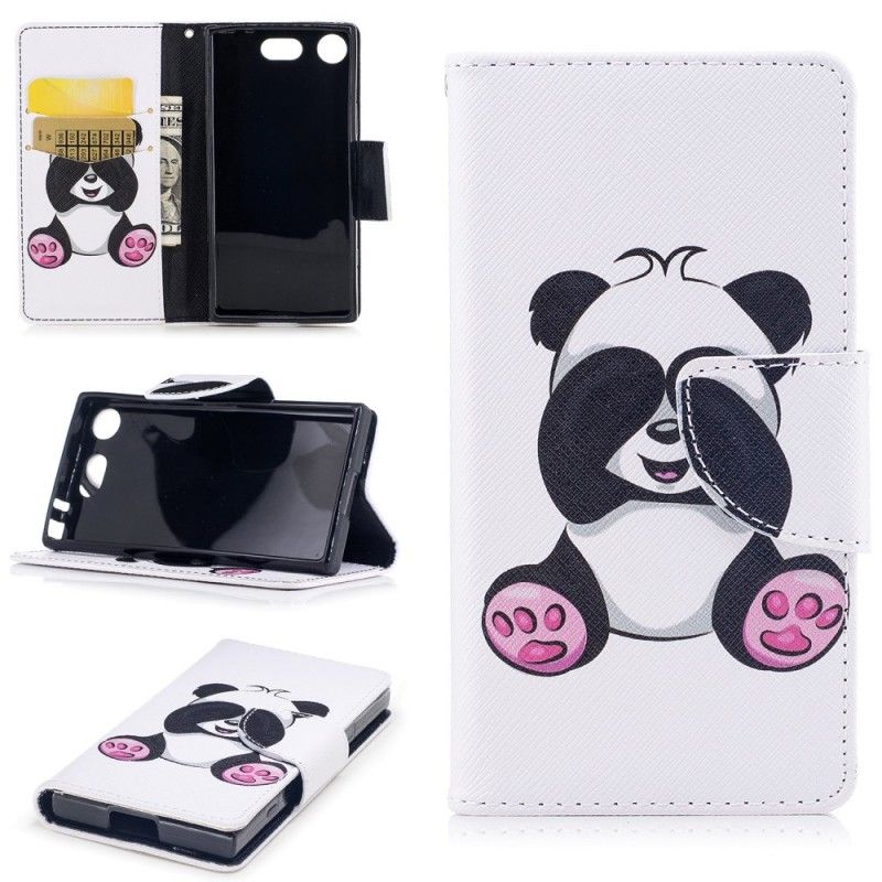 Etui Folio Sony Xperia XZ1 Compact Zabawna Panda Etui Ochronne