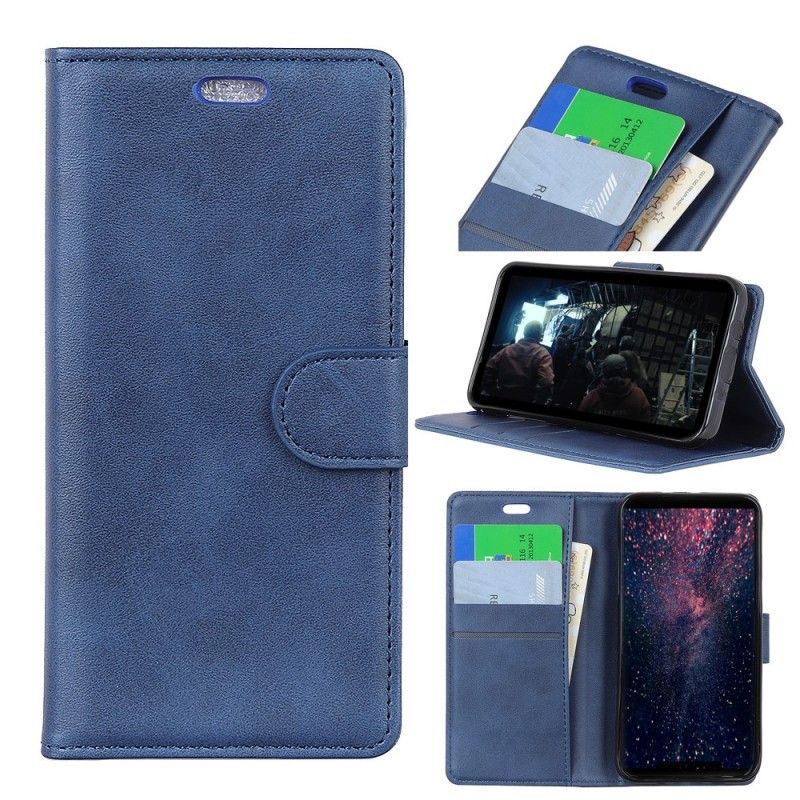 Etui Folio Huawei P30 Lite Czerwony Czarny Efekt Skóry Matowej Retro