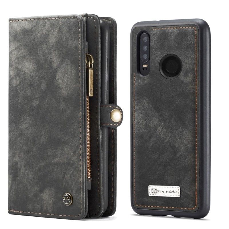 Etui Folio Huawei P30 Lite Czerwony Czarny Zdejmowana Obudowa