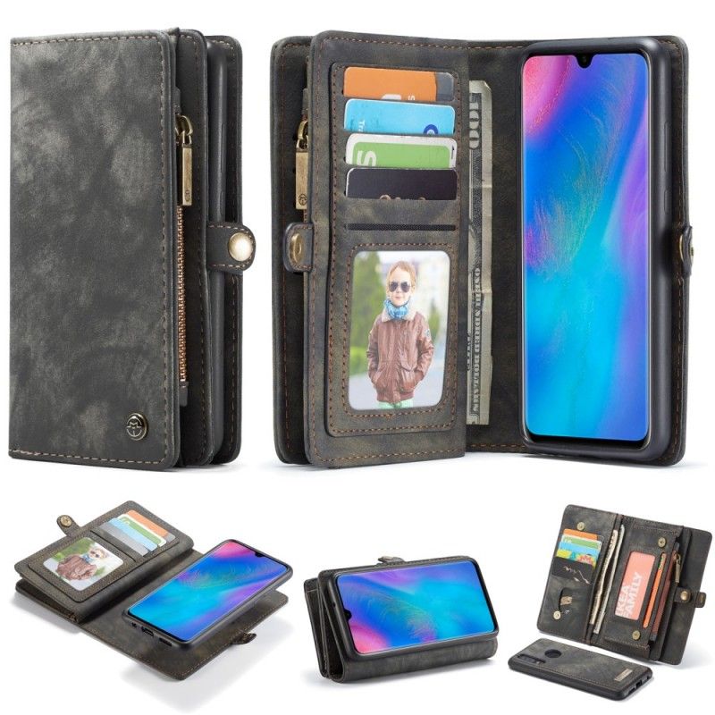 Etui Folio Huawei P30 Lite Czerwony Czarny Zdejmowana Obudowa