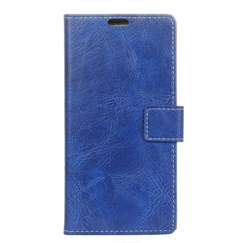 Etui Folio Huawei P30 Lite Fioletowy Czarny Widoczne Szwy Z Efektem Skóry Etui Ochronne