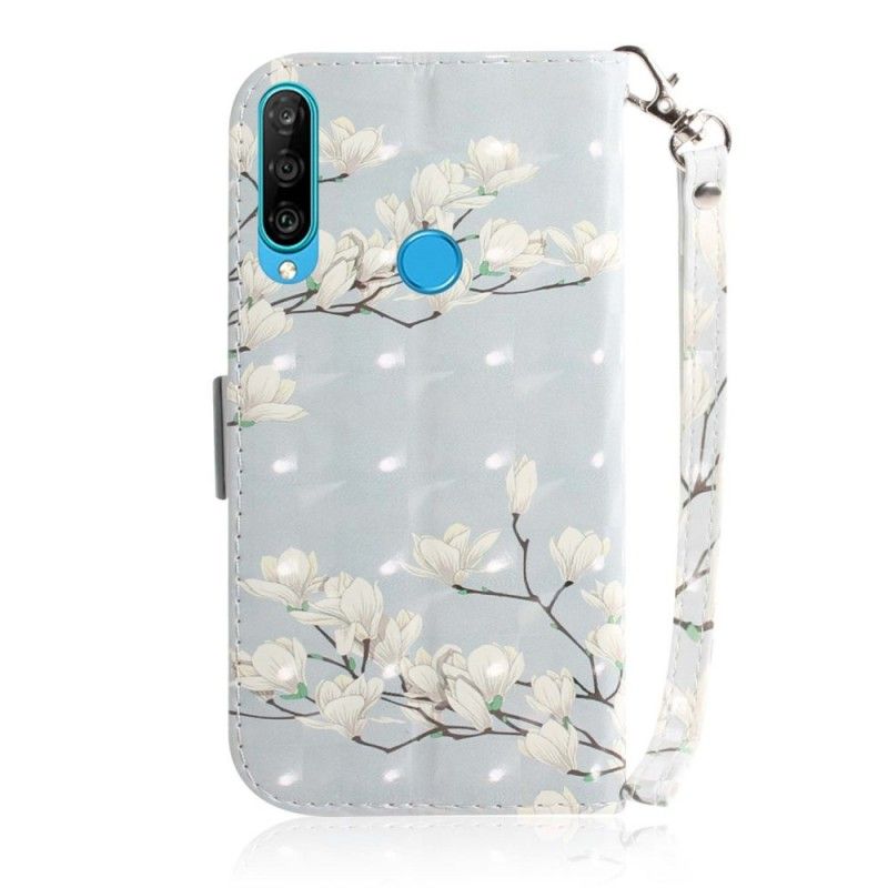 Etui Folio Huawei P30 Lite Kwitnące Drzewo Ze Stringami