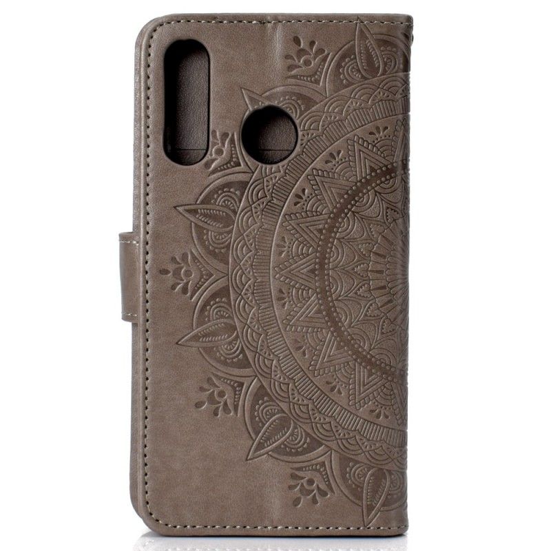 Etui Folio Huawei P30 Lite Magenta Szary Mandala Słońca