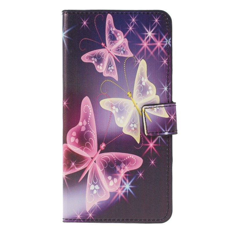 Etui Folio Huawei P30 Lite Neonowe Motyle Etui Ochronne