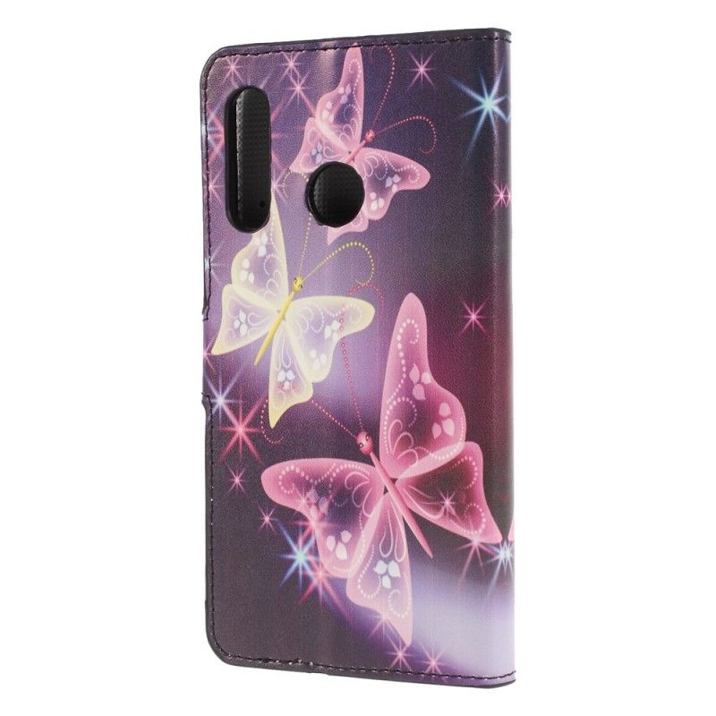 Etui Folio Huawei P30 Lite Neonowe Motyle Etui Ochronne