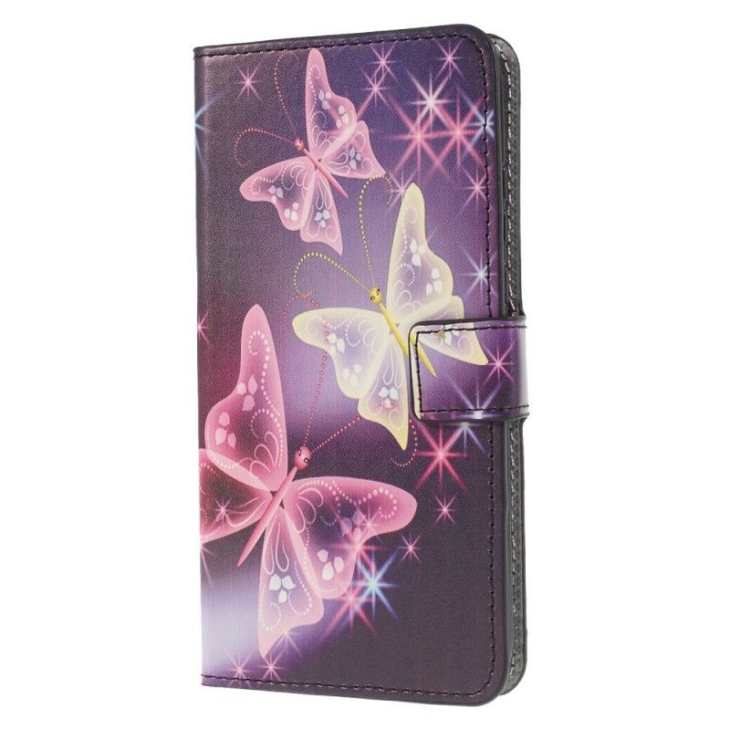 Etui Folio Huawei P30 Lite Neonowe Motyle Etui Ochronne