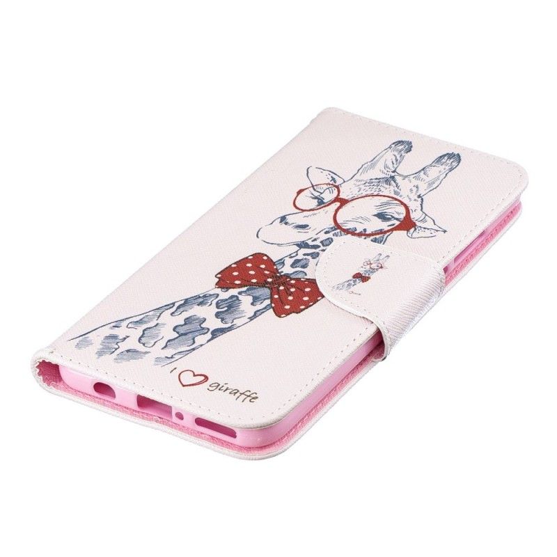 Etui Folio Huawei P30 Lite Nerd Żyrafa Etui Ochronne