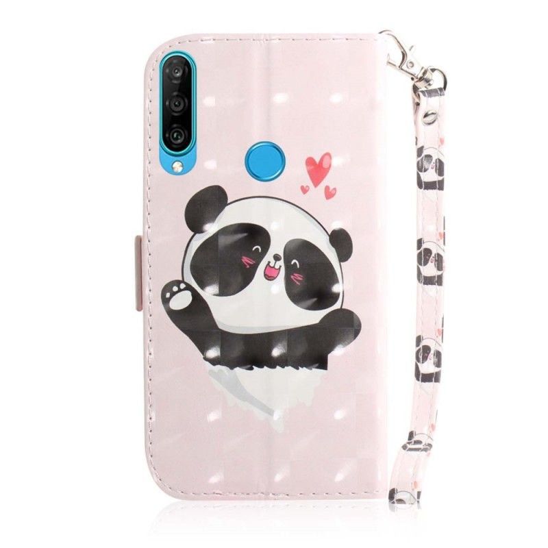 Etui Folio Huawei P30 Lite Panda Love Ze Stringami Etui Ochronne