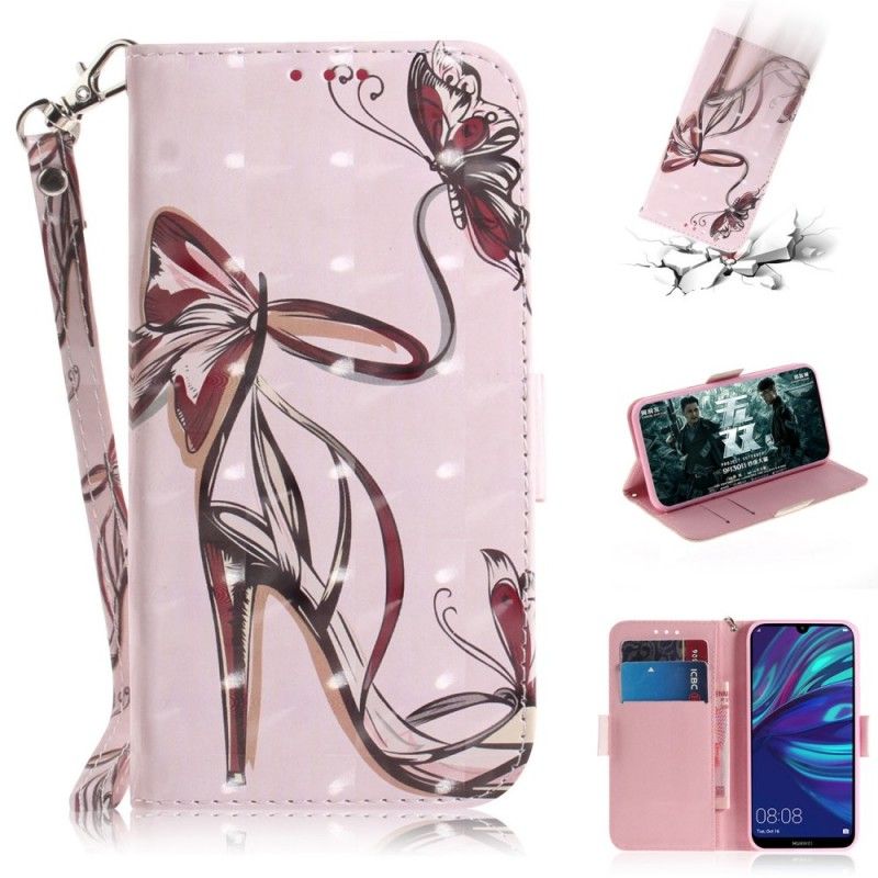 Etui Folio Huawei P30 Lite Pompka Z Paskiem Etui Ochronne