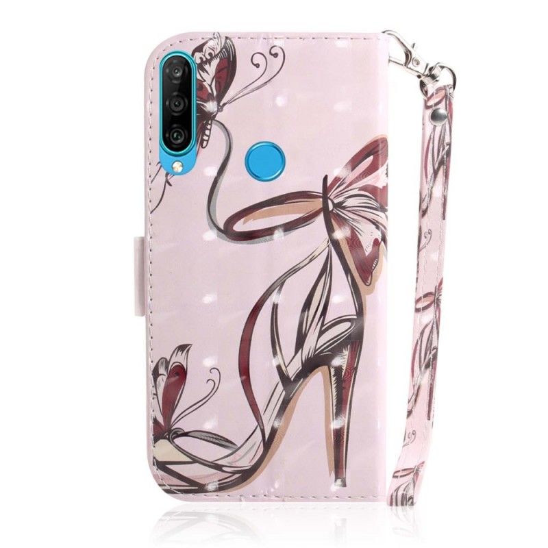 Etui Folio Huawei P30 Lite Pompka Z Paskiem Etui Ochronne