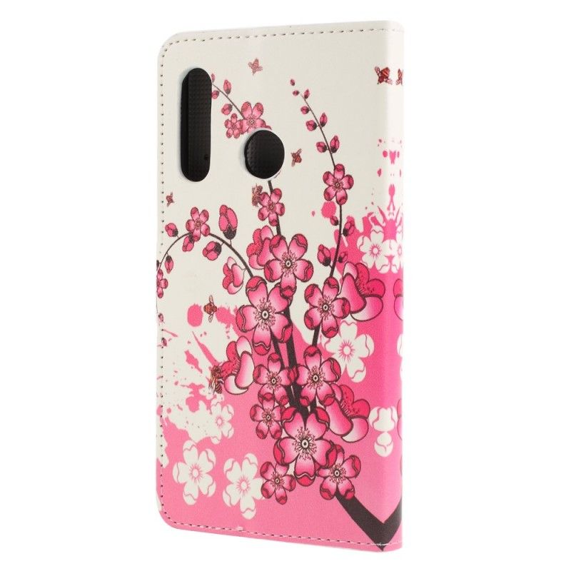 Etui Folio Huawei P30 Lite Tropikalne Kwiaty