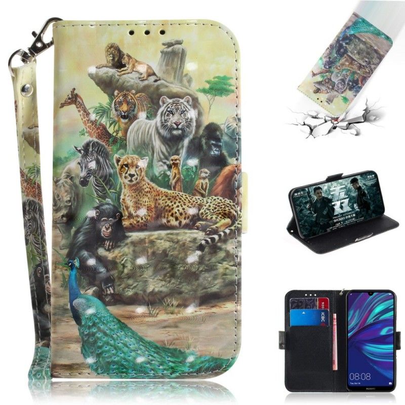 Etui Folio Huawei P30 Lite Zwierzęta Safari W Stringach