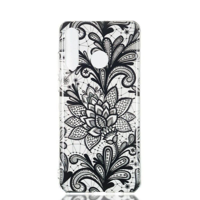 Etui Huawei P30 Lite Czarna Koronka Etui Ochronne