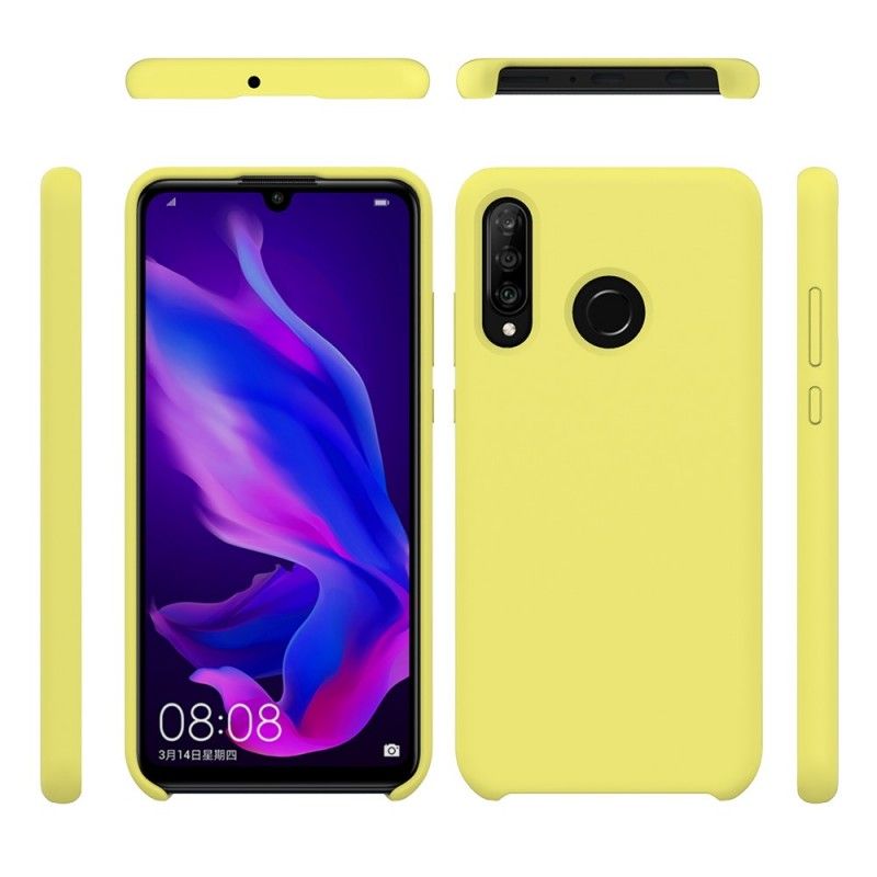 Etui Huawei P30 Lite Czerwony Czarny Płyn Silikonowy